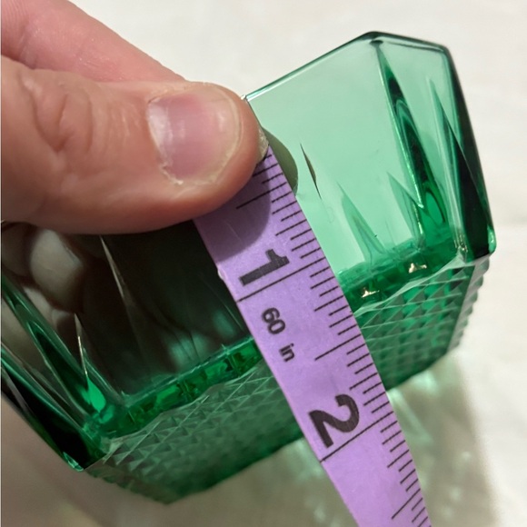 Vintage Green Glass Hexagonal Dish - Picture 6 of 6